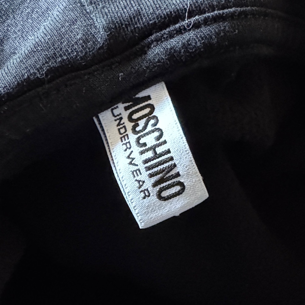 Moschino Black Hoodie Zip Up Logo Tag Large - Picture 4 of 11